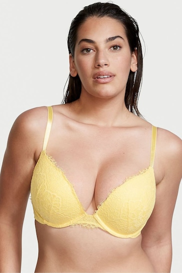 Buy Victoria's Secret Lemon Yellow Lace Push Up Bra from the Next