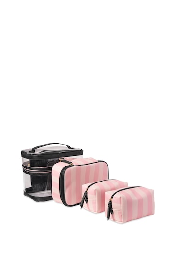 Victoria's Secret Pink Iconic Stripe 4 in 1 Makeup Bag