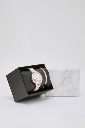 Lipsy Nude Gift Set Floral Watch