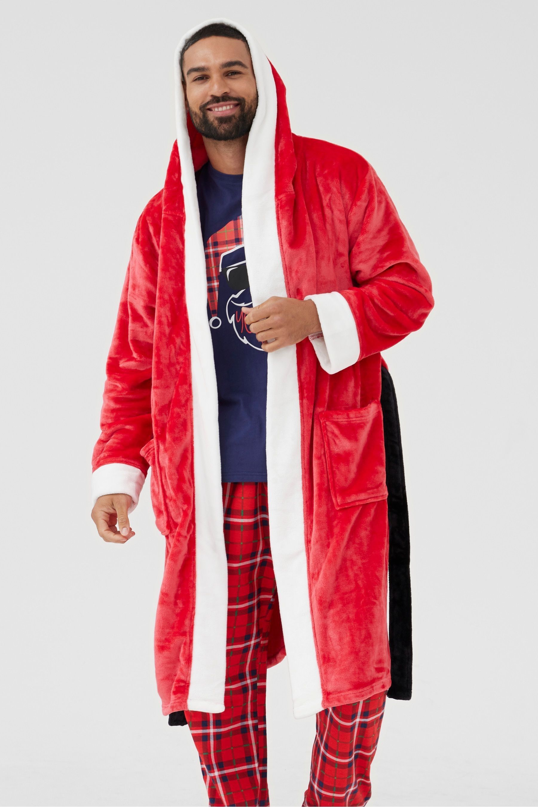 Buy Society 8 Red Santa Robe Mens from the Next UK online shop
