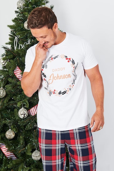 Personalised Mens Matching Family Christmas Pyjamas by Dollymix