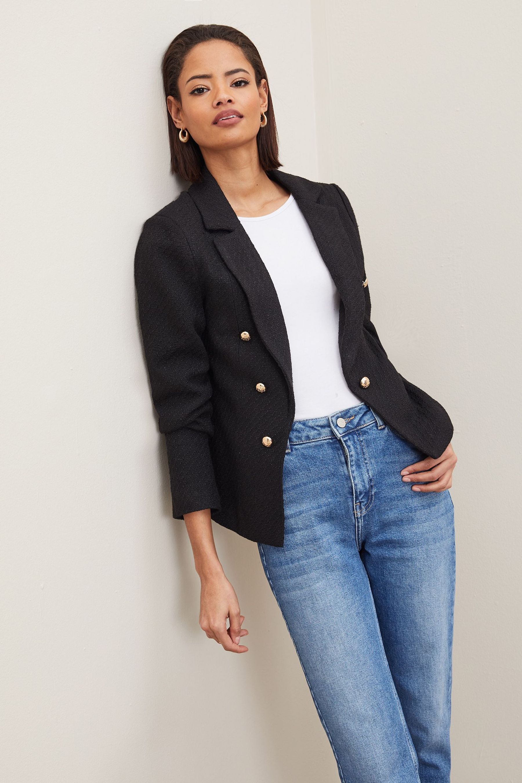 Lipsy Black Boucle Blazer