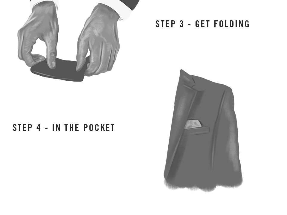 Steps to fold a pocket square