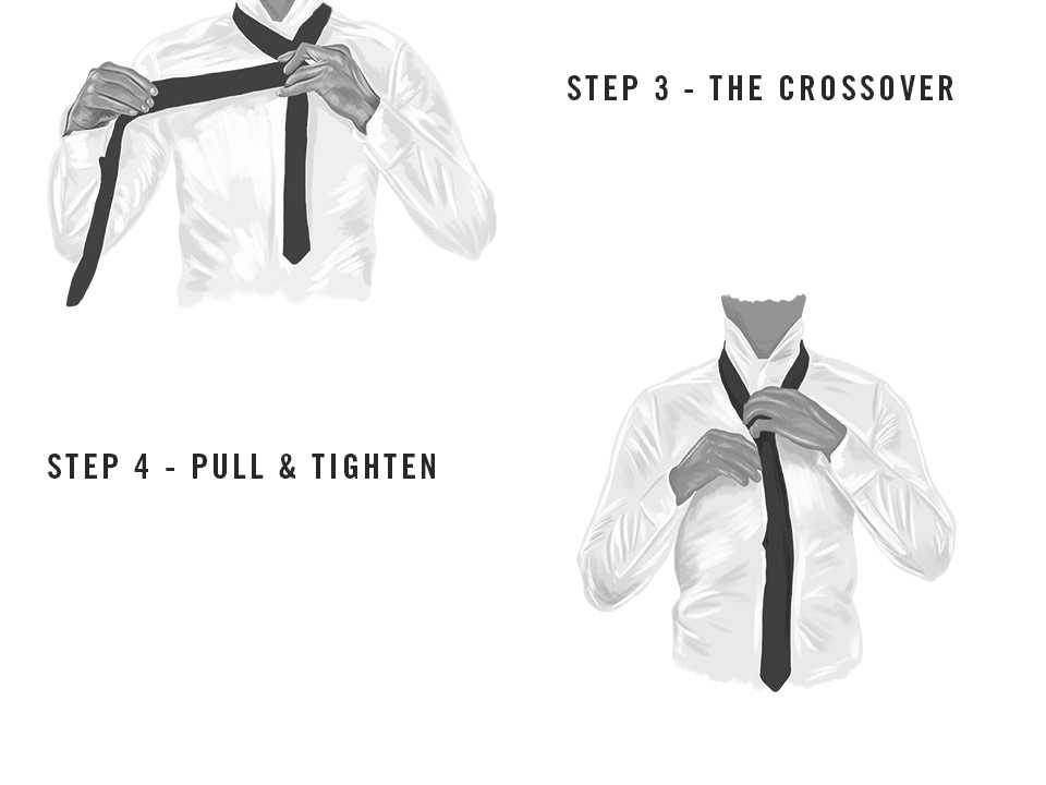 Steps to tie a windsor knot