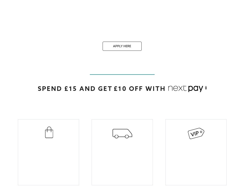 Next Pay Credit Account for Fashion & Homeware Next